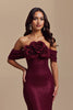 Load image into Gallery viewer, Sparkly Burgundy Mermaid Sequins Long Holiday Party Dress with 3D Flowers
