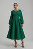 Load image into Gallery viewer, Sparkly Dark Green A Line Long Sleeves Holiday Party Dress with Beading
