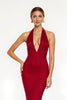 Load image into Gallery viewer, Red Satin Mermaid Long Holiday Party Dress with Slit