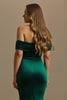Load image into Gallery viewer, Dark Green Mermaid Off The Shoulder Long Holiday Party Dress