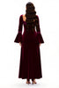 Load image into Gallery viewer, Burgundy Sheath Square Neck Long Holiday Party Dress with Sleeves