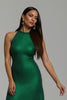 Load image into Gallery viewer, Sparkly Dark Green Sequins Sheath High Neck Long Holiday Party Dress