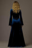 Load image into Gallery viewer, Royal Blue Velvet Sheath V-Neck Long Holiday Party Dress with Slit