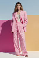 Load image into Gallery viewer, Pink 2 Piece Notched Lapel Women Prom Suits with Sleeves