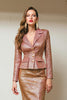 Load image into Gallery viewer, Sparkly Sunset 2 Piece Pencil Notched Lapel Pageant Interview Outfits with Sleeves