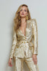 Load image into Gallery viewer, Sparkly Golden 2 Piece Sequins Peak Lapel Women Prom Suits with Sleeves