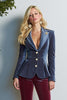 Load image into Gallery viewer, 2 Piece Blue Red Peak Lapel Single Breasted Prom Suits