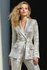 Load image into Gallery viewer, Sparkly Silver 2 Piece Sequins Notched Lapel Women Prom Suits