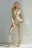 Load image into Gallery viewer, Sparkly Golden 2 Piece Sequins Notched Lapel Women Prom Suits