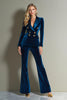 Load image into Gallery viewer, Royal Blue Velvet 2 Piece Peak Lapel Women Prom Suits with Sleeves