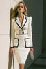 Load image into Gallery viewer, White Pencil Double Breasted Short Blazer Dress with Sleeves