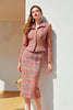 Load image into Gallery viewer, Sunset 2 Piece Tweed Pencil Midi Pageant Interview Outfits with Sleeves
