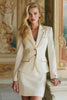 Load image into Gallery viewer, White 2 Piece Notched Lapel Pencil Short Business Suits with Sleeves