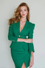 Load image into Gallery viewer, 2 Piece Dark Green Bodycon Notched Lapel Short Prom Suits with Slit