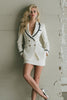 Load image into Gallery viewer, 2 Piece White Double Breasted Pencil Short Business Suits with Pockets