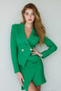 Load image into Gallery viewer, Dark Green Pencil Notched Lapel Short Business Suits with Slit