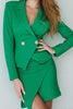 Load image into Gallery viewer, Dark Green Pencil Notched Lapel Short Business Suits with Slit
