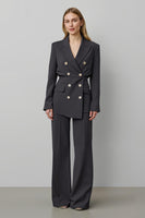 Load image into Gallery viewer, 2 Piece Dark Grey Double Breasted Peak Lapel Business Suits