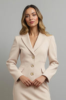 Load image into Gallery viewer, Champagne Single Breasted Mermaid Satin Long Blazer Dress