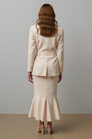 Load image into Gallery viewer, Champagne Satin Notched Lapel 2 Piece Business Suits with Belt