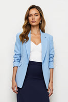 Load image into Gallery viewer, Navy Blue 2 Piece Notched Lapel Pencil Midi Business Suits with Slit