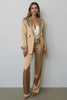 Load image into Gallery viewer, 2 Piece Sparkly Dark Golden Peak Lapel Women Prom Suits