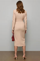 Load image into Gallery viewer, Blush Pencil Long Sleeves Double Breasted Midi Blazer Dress with Slit