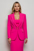 Load image into Gallery viewer, Fuchsia 2 Piece Mermaid Peak Lapel Midi Women Prom Suits with Belts