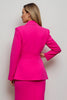 Load image into Gallery viewer, Fuchsia 2 Piece Mermaid Peak Lapel Midi Women Prom Suits with Belts