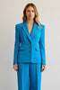 Load image into Gallery viewer, Blue 2 Piece Satin Notched Lapel Single Breasted Women Prom Suits