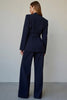 Load image into Gallery viewer, 2 Piece Navy Satin Single Breasted Long Sleeves Business Suits