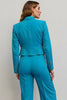 Load image into Gallery viewer, Blue 2 Piece Satin Peak Lapel Single Breasted Women Prom Suits