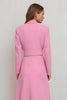 Load image into Gallery viewer, Pink Pencil Satin Notched Lapel Midi Blazer Dress with Belt