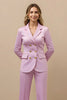 Load image into Gallery viewer, Pink 2 Piece Satin Double Breasted Notched Lapel Women Prom Suits