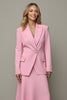 Load image into Gallery viewer, 2 Piece Pink A Line Satin Peak Lapel One Button Women Prom Suits