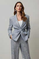 Load image into Gallery viewer, 2 Piece Sparkly Grey Sequins Women Prom Suits with Pockets