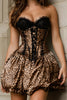 Load image into Gallery viewer, Coffee Leopard A-Line Sweetheart Short Corset Homecoming Dress with Lace