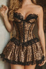 Load image into Gallery viewer, Coffee Leopard A Line Sweetheart Short Corset Homecoming Dress with Lace