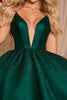 Load image into Gallery viewer, Sparkly Dark Green A Line Deep V-Neck Short Homecoming Dress with Beading