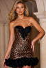 Load image into Gallery viewer, Coffee Leopard Tight Satin Sweetheart Short Homecoming Dress