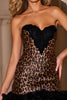 Load image into Gallery viewer, Coffee Leopard Tight Satin Sweetheart Short Homecoming Dress