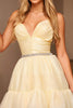 Load image into Gallery viewer, Sparkly Yellow A Line Ruffled Short Homecoming Dress with Beading