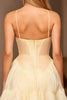Load image into Gallery viewer, Sparkly Yellow A Line Ruffled Short Homecoming Dress with Beading