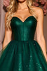 Load image into Gallery viewer, Sparkly Dark Green A Line Short Corset Homecoming Dress with Sequins
