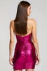 Load image into Gallery viewer, Sparkly Fuchsia Tight Metallic Short Homecoming Dress with Sequins