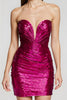 Load image into Gallery viewer, Sparkly Fuchsia Tight Metallic Short Homecoming Dress with Sequins
