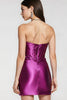 Load image into Gallery viewer, Purple Metallic Tight Sweetheart Ruched Short Homecoming Dress with Slit