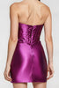 Load image into Gallery viewer, Purple Metallic Tight Sweetheart Ruched Short Homecoming Dress with Slit