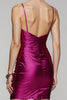 Load image into Gallery viewer, Fuchsia Tight Ruched Spaghetti Straps Short Homecoming Dress with Slit