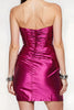 Load image into Gallery viewer, Fuchsia Tight Satin Strapless Short Homecoming Dress with Slit